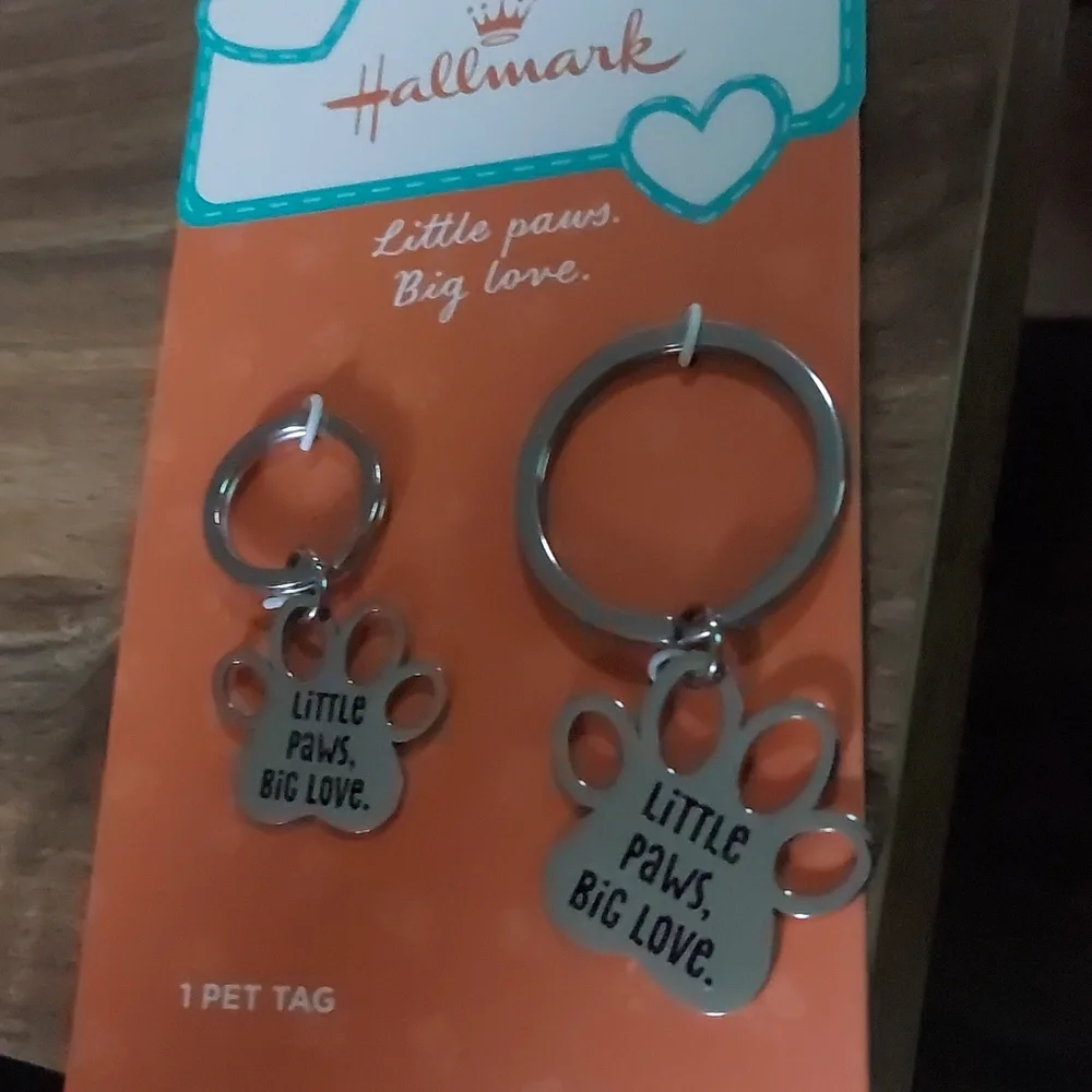Hallmark Stainless Steel Pet Tag/Human Keyring Besties